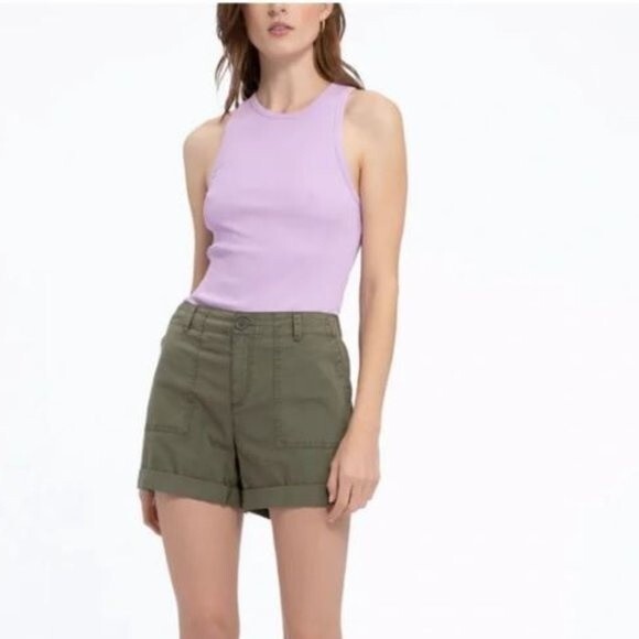 Sanctuary Green Cuffed Shorts Size 27 - Picture 1 of 7